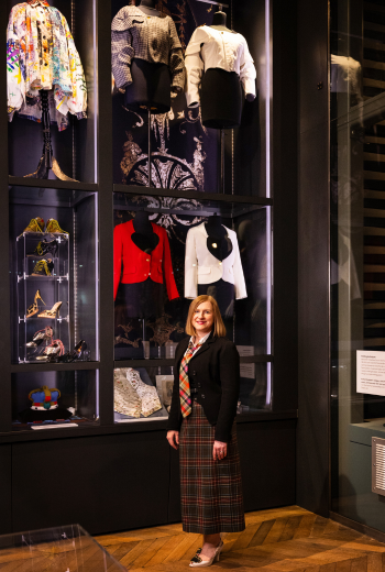 Caption: Emma Jane Goldsmith from Northumbria University pictured at the exhibition 'Vivienne Westwood: Rebel - Storyteller - Visionary' at The Bowes Museum. Photo by Claire Collinson/The Bowes Museum