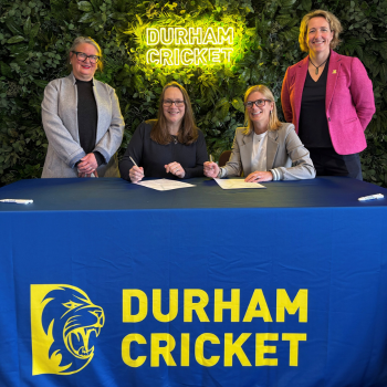 Caption: Dr Heather Robson and Professor Louise Bracken from Northumbria University are pictured with Clare Cartmell of Actif Consulting and Lisa O’Keefe MBE from IWG. Image courtesy of Durham Cricket.
