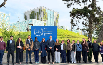 Caption:Students at the International Criminal Court