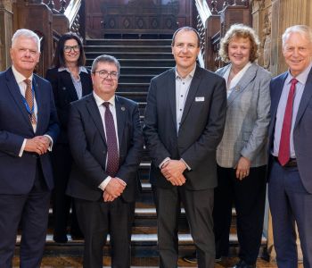 Caption:Professor Sir Ian Chapman of UKRI meeting senior leaders from the region's five universities