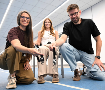 Caption: Dr Elisa Nédélec, Dr Emily Hume and Dr Paul Ansdell from the School of Sport, Exercise and Rehabilitation.