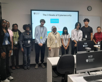Caption: Young learners are pictured at Northumbria University’s London Campus taking part in the Digital and Cyber Essentials course – the first in an annual programme offered through a new initiative with the Mayor's Fund for London (MFL).