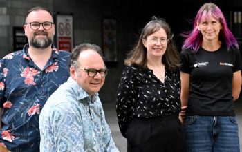 Caption: Pictured left to right is Dr Antonio Portas, Jonathan Sanderson, Professor Carol Davenport and Mel Horan from NUSTEM at Northumbria University.