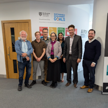 Caption:L to R: Richard Adams, Peter Holder, Andy Redfern, The Right Reverend Dr Helen-Ann Hartley, Bhawna Sarin, Dr Michael Price, John Abbott