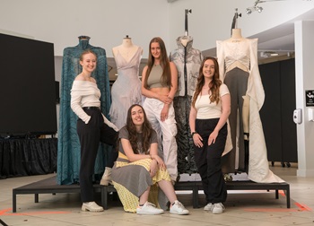 Caption: L-R Meg Fletcher, Aimee Mann, Kira Banks and Amy Clunes all enjoyed success at Graduate Fashion Week 2023