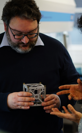 Robert Wicks with cubesat