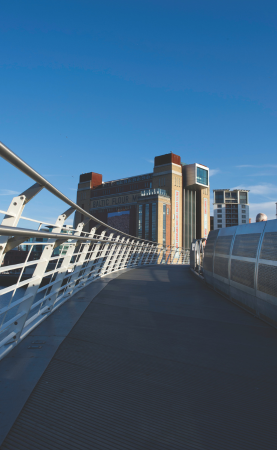 millenium bridge looking at the baltic
