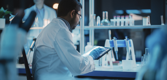 Man researching in a lab