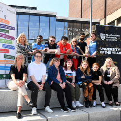 A group of young adults about to embark on a supported internship programme, run by Newcastle City Learning, Northumbria University, Sodexo and DFN Project SEARCH 