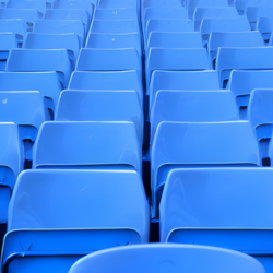 Everton Football Club. Stadium seats. Generic image from Shutterstock.
