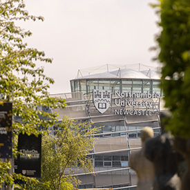 Northumbria University CCE building with logo