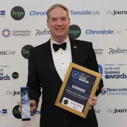 Professor John Woodward at the North East Business Awards