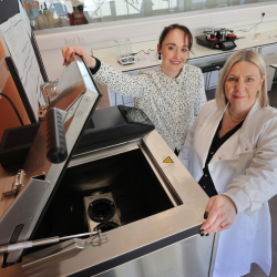 Dr Alana James and Dr Kelly Sheridan pictured in the new FibER Hub