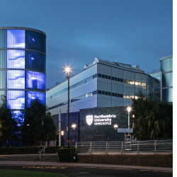 Northumbria Campus at night