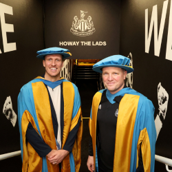 Dan Burn NUFC and Eddie Howe NUFC Head Coach