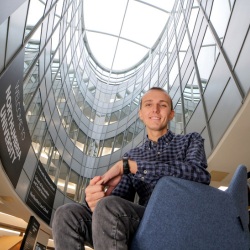 Sebastian Moore on campus