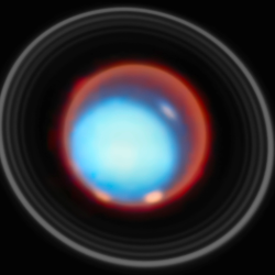 an image of uranus with aurora mapped
