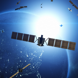 a satellite in space