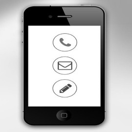 Black and white image of a mobile phone screen