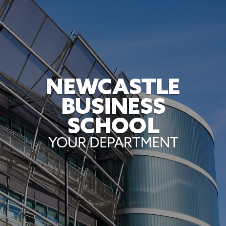 Image: CCE1, City Campus. Text: "Newcastle Business School - Discover More"