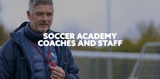 Image: i2i Soccer Academy Coach, Brian. Text: Soccer Academy Coaches and Staff