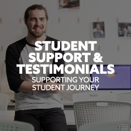 Student support and student testimonials.
