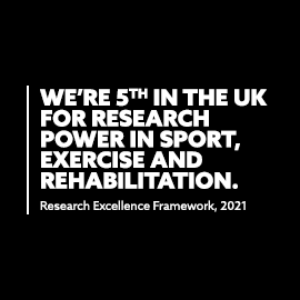 Northumbria University is 5th in the UK for research power in sport, exercise and rehabilitation (Research Excellence Framework, 2021).