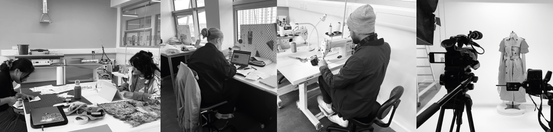 The workshops in the design studio with students sitting at desks