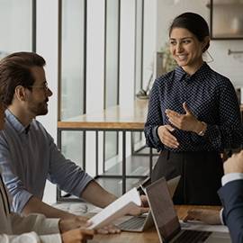 business people speaking