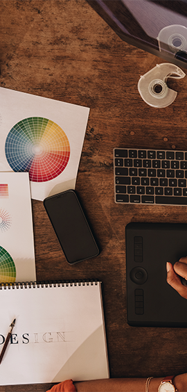 graphic designer working on Mac