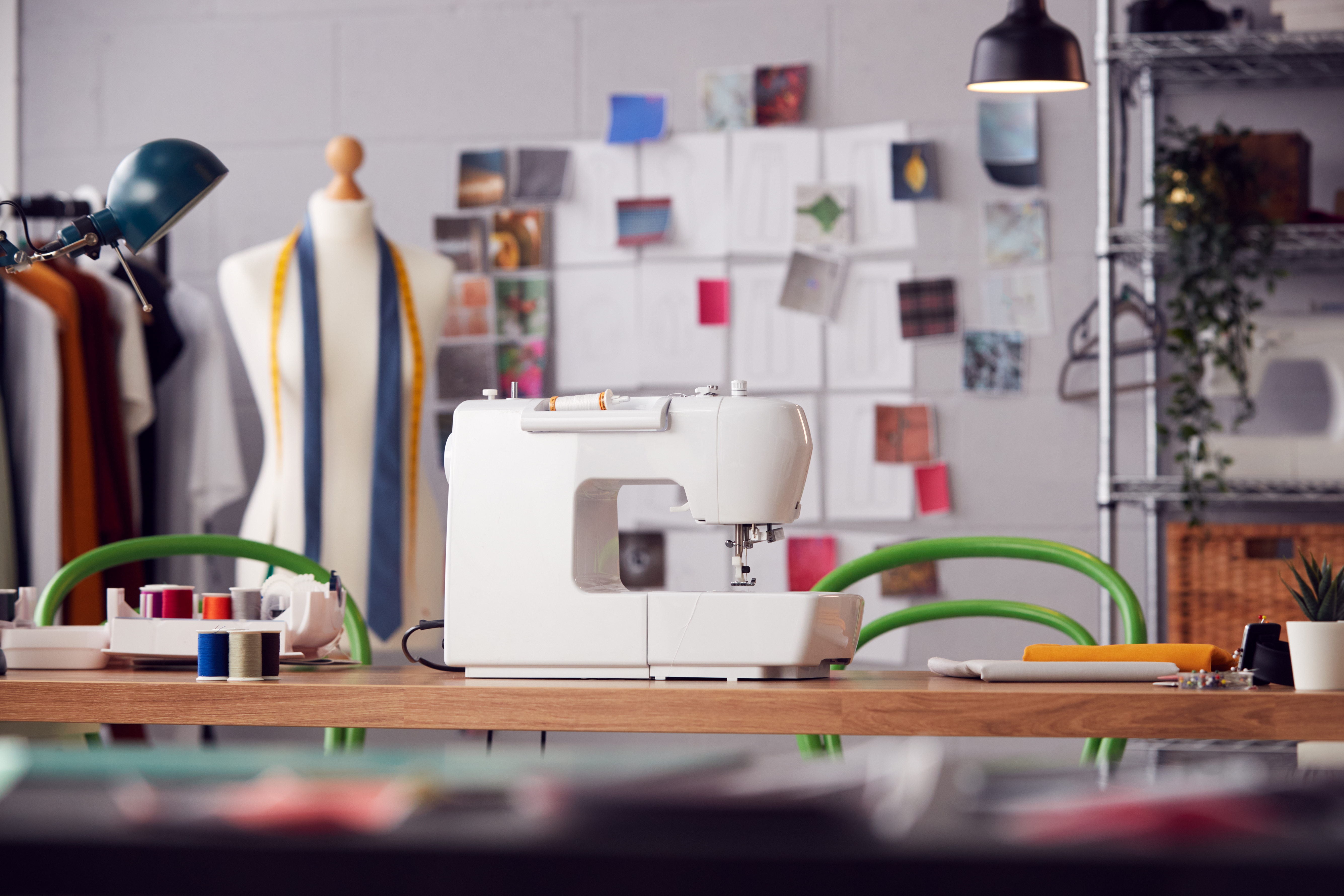 design studio with sewing machine 