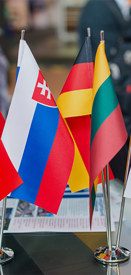 miniature flags of different nations 