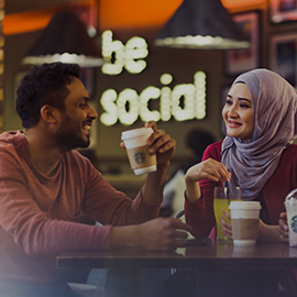 students at cafe