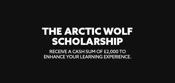 white text on black background: "The Arctic Wolf Scholarship"