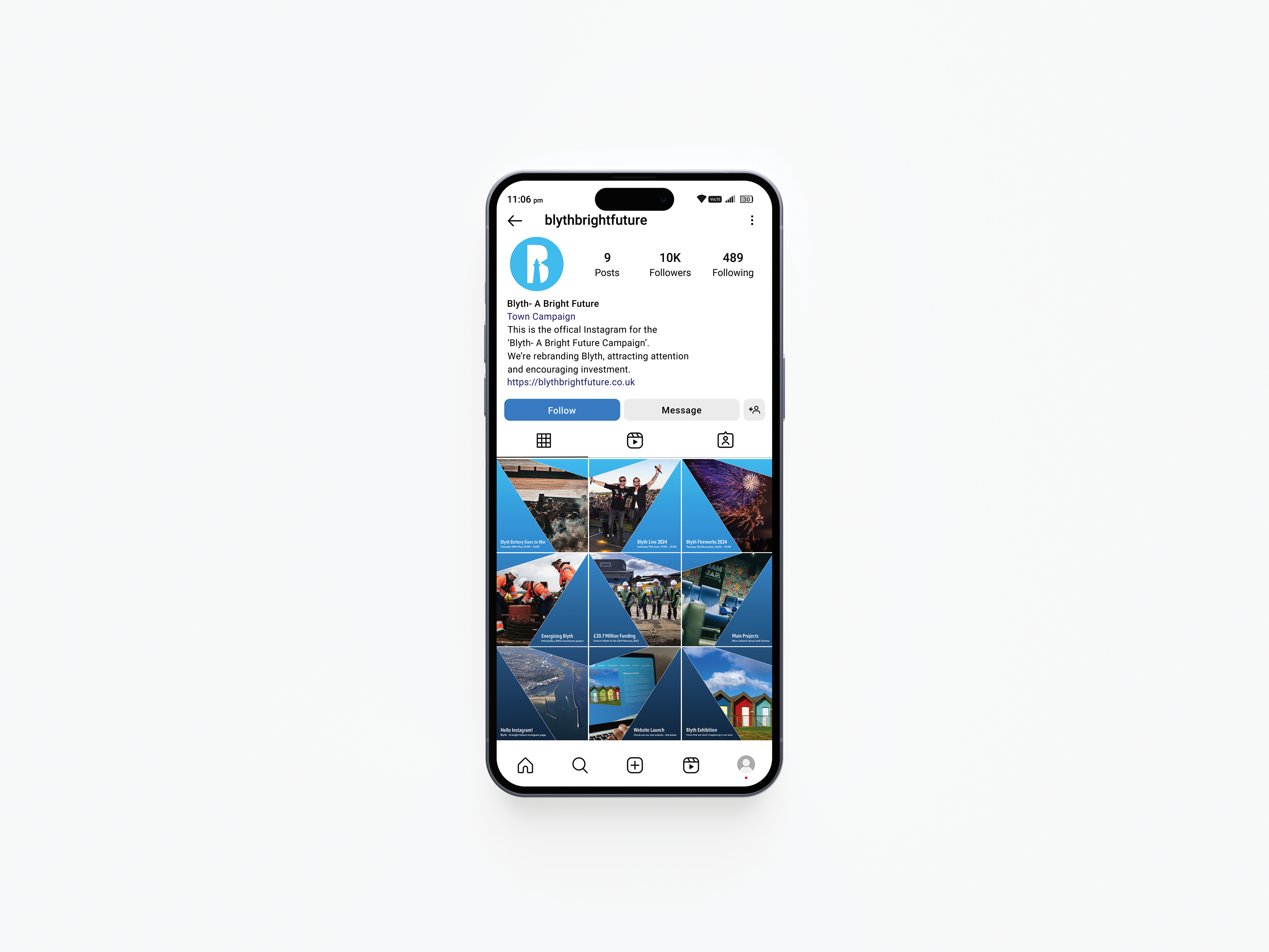 instagram on a phone screen