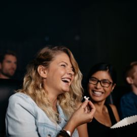 woman laughing