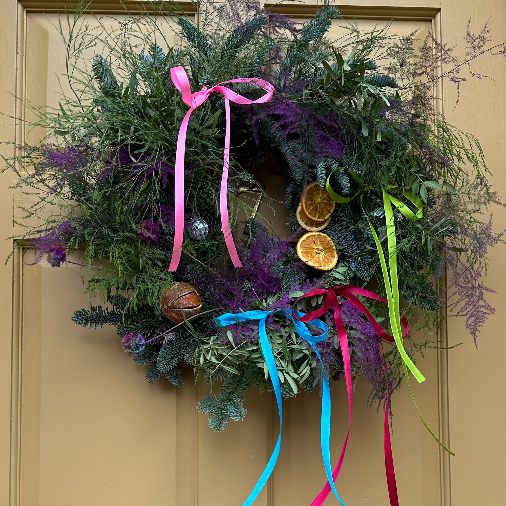 wreath with ribbons