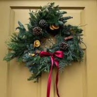 Christmas wreath on door