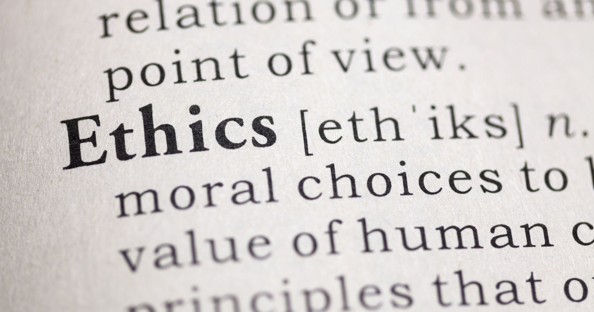 Photo of dictionary definition of ethics