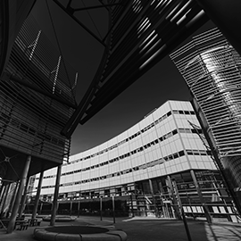 Abstract photograph of a modern building. 