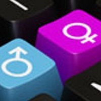 Image of blue and pink keyboard buttons showing gender signs.