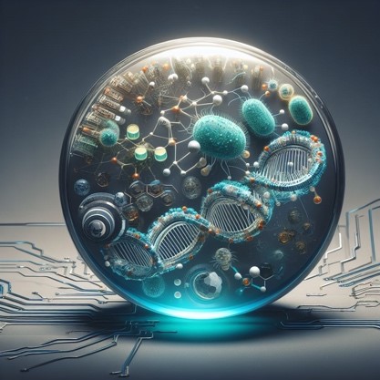 Abstract image of globe sitting on surface.