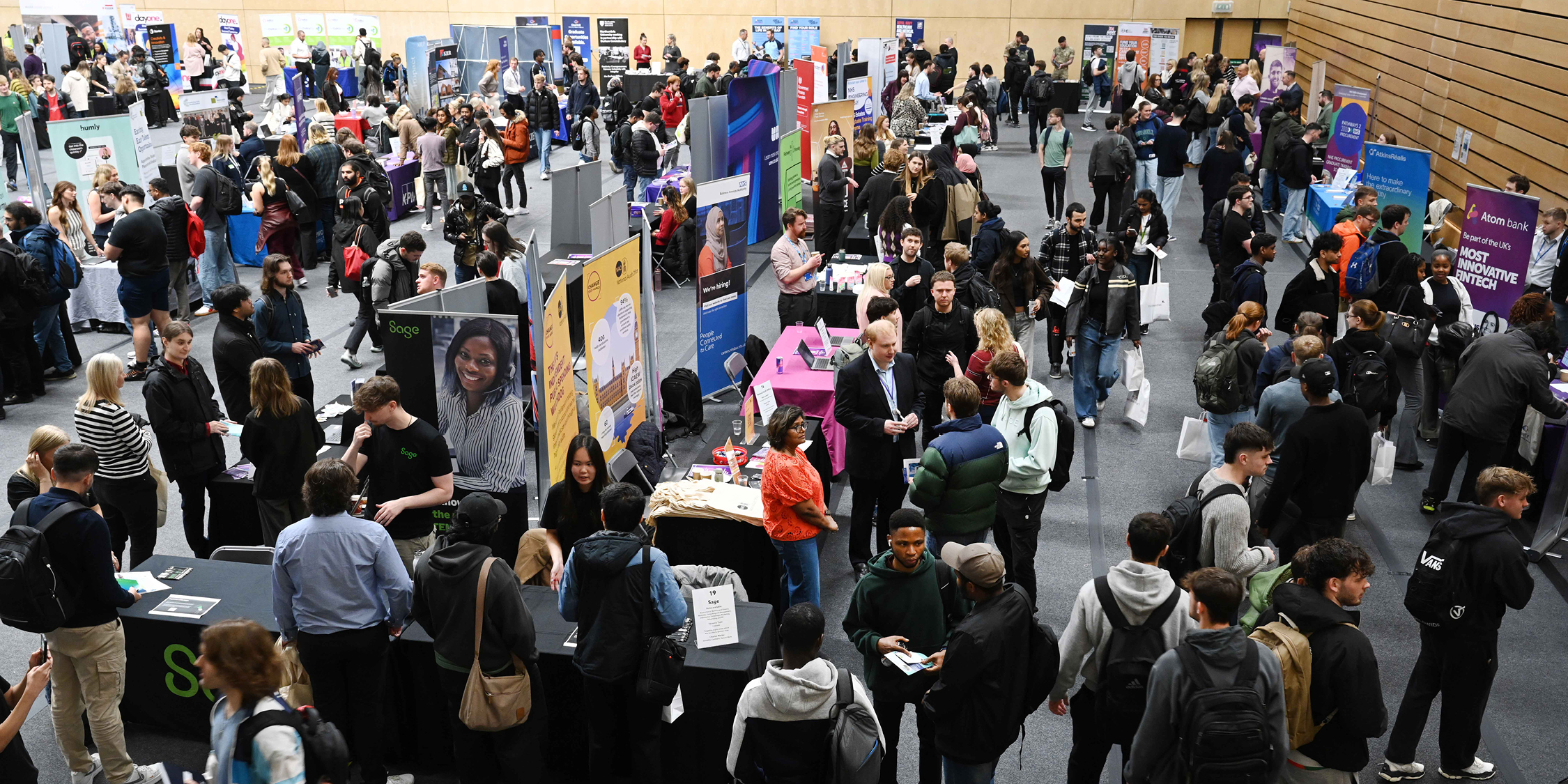 People attending a careers fair