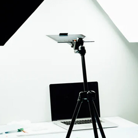 a tripod in a room