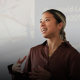 person presenting to class