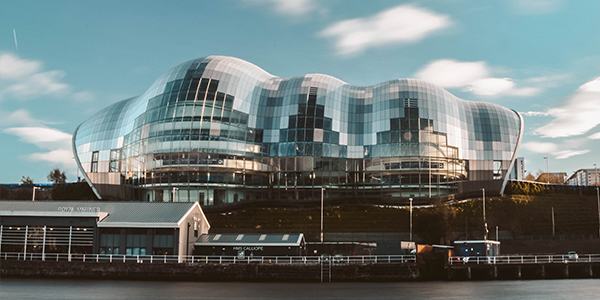 a large building with Sage Gateshead in the background