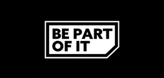 Image is of text saying 'BE PART OF IT'