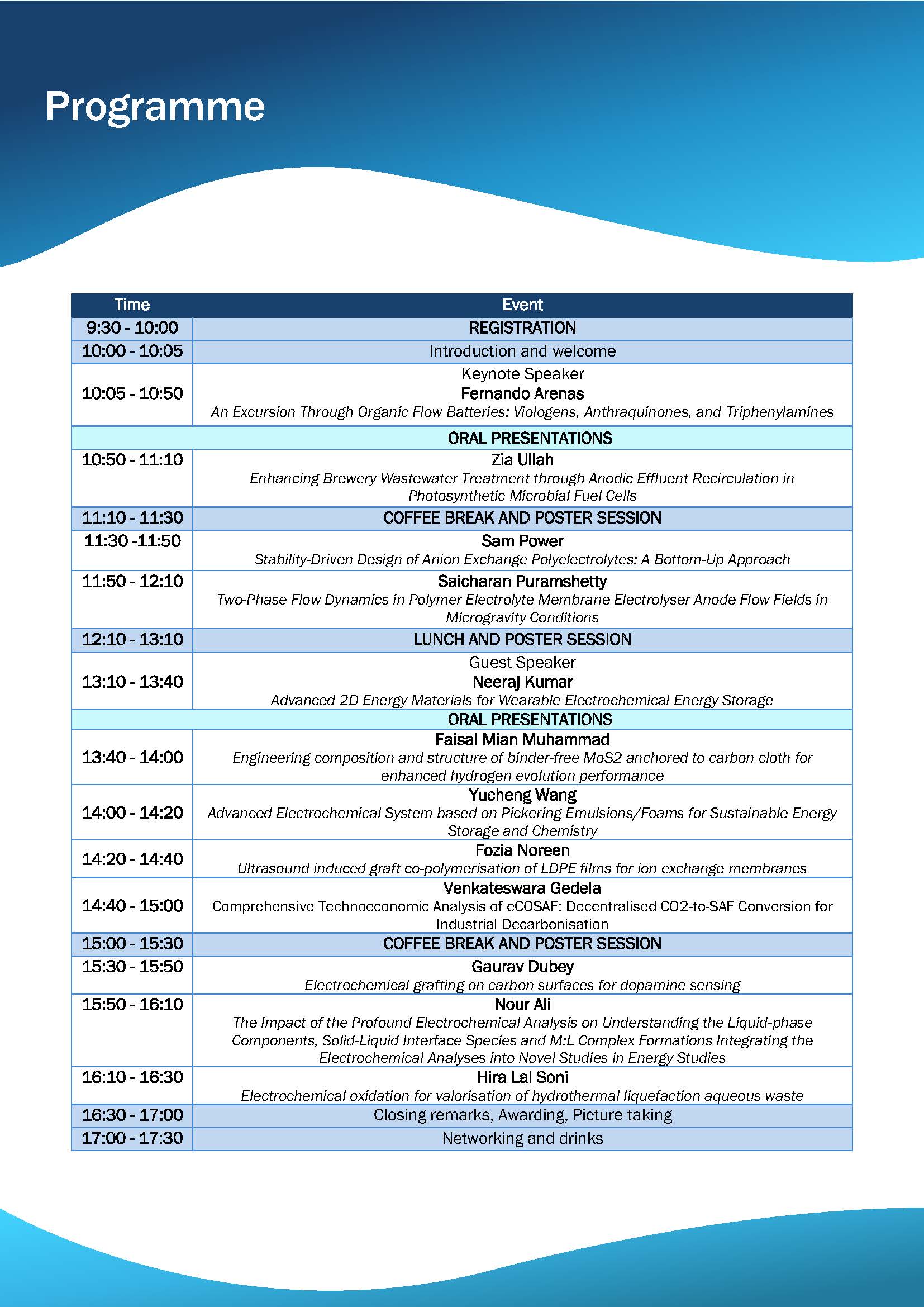 SCI conference programme