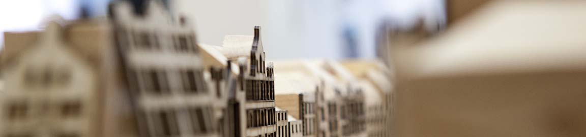 Close up of an architecture model