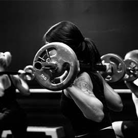 female lifting weights